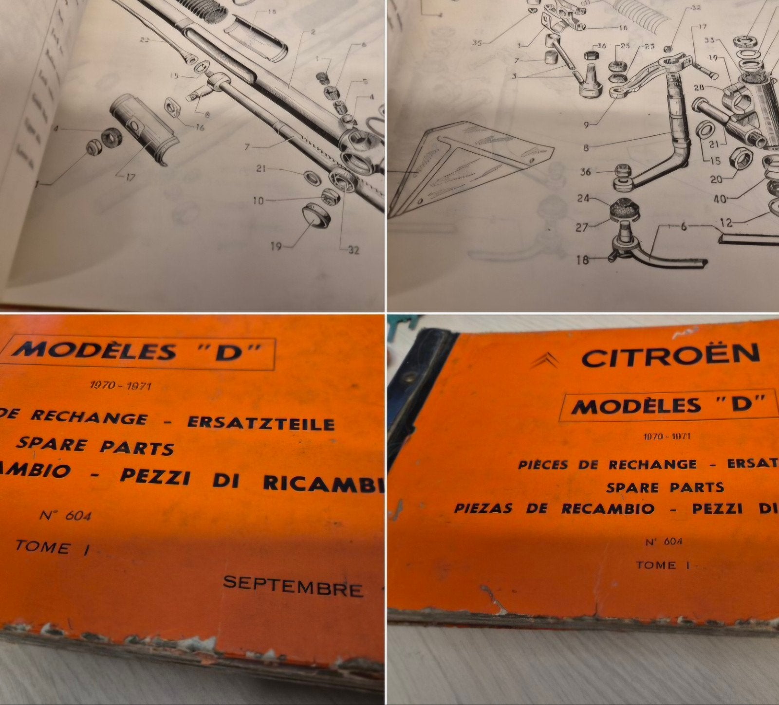 1970 1971 dik Citroën DS boek onderdelen grootformaat, Ophalen of Verzenden