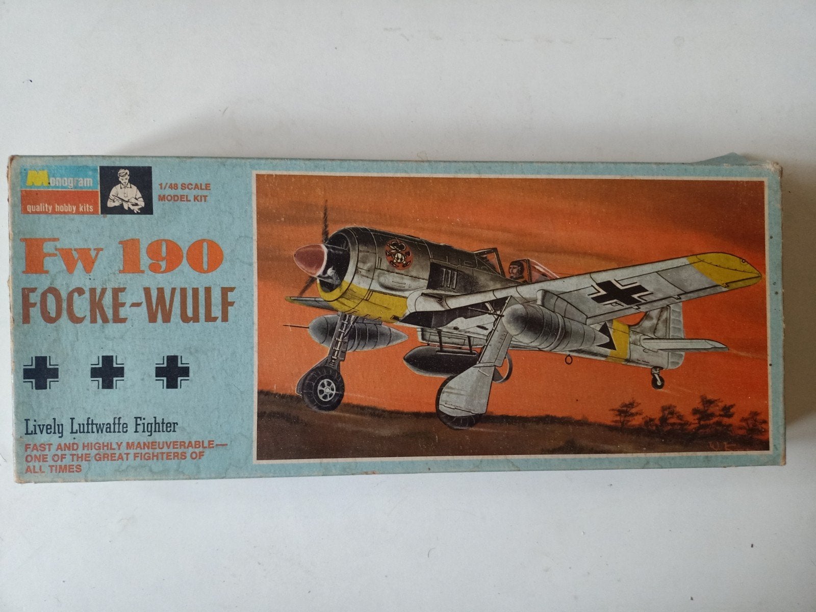 Monogram 1/48 Fw 190 Focke-Wulf, Overige merken, 1:72 tot 1:144, Gebruikt, Ophalen of Verzenden