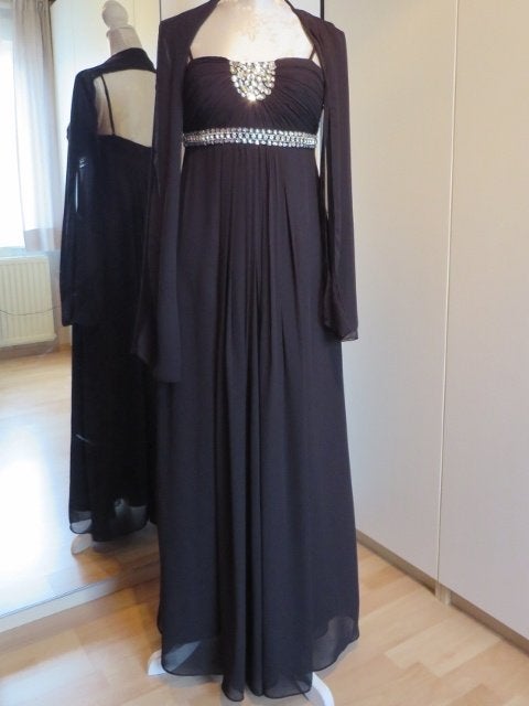 Te koop aangeboden: Galajurk met sjaal , Maat 38/40 (M), Galajurk, Zwart, Nieuw