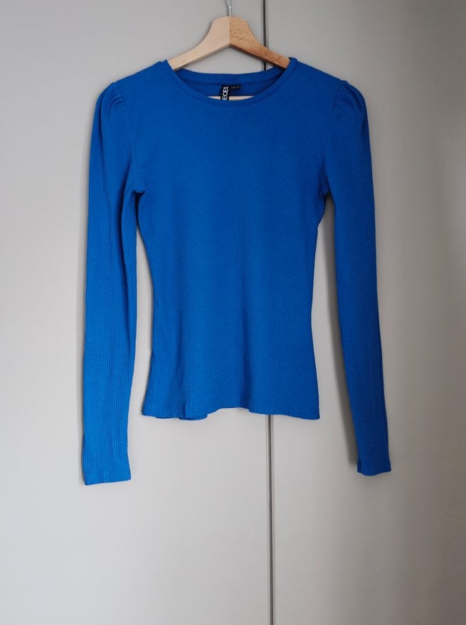 Longsleeve | Pieces | Felblauw, Kleding | Dames, Blauw, Ophalen of Verzenden, Zo goed als nieuw, Lange mouw