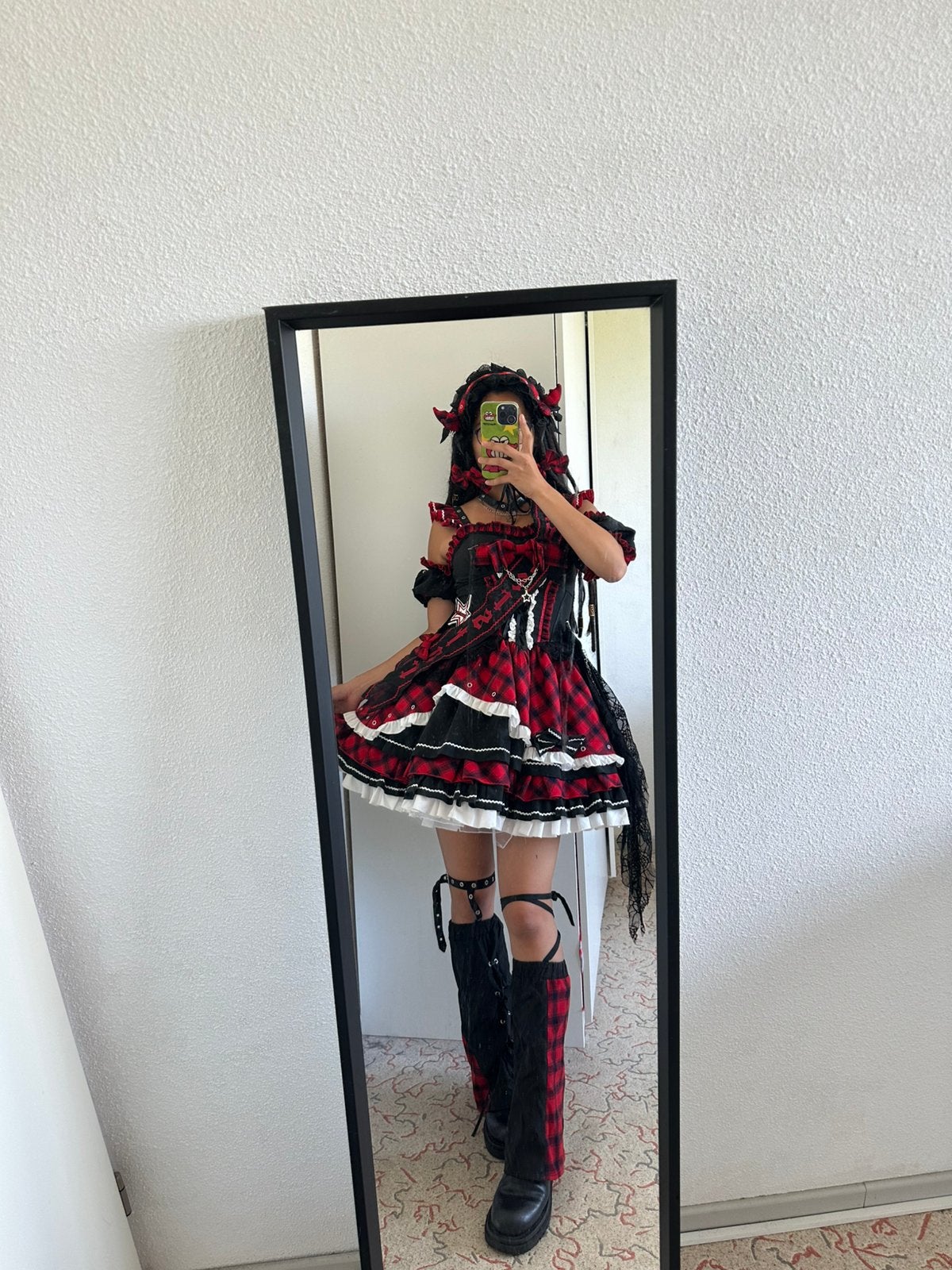 Japanese punk style lolita cosplay costume, Kleding | Dames, Ophalen of Verzenden, Zo goed als nieuw, Zwart