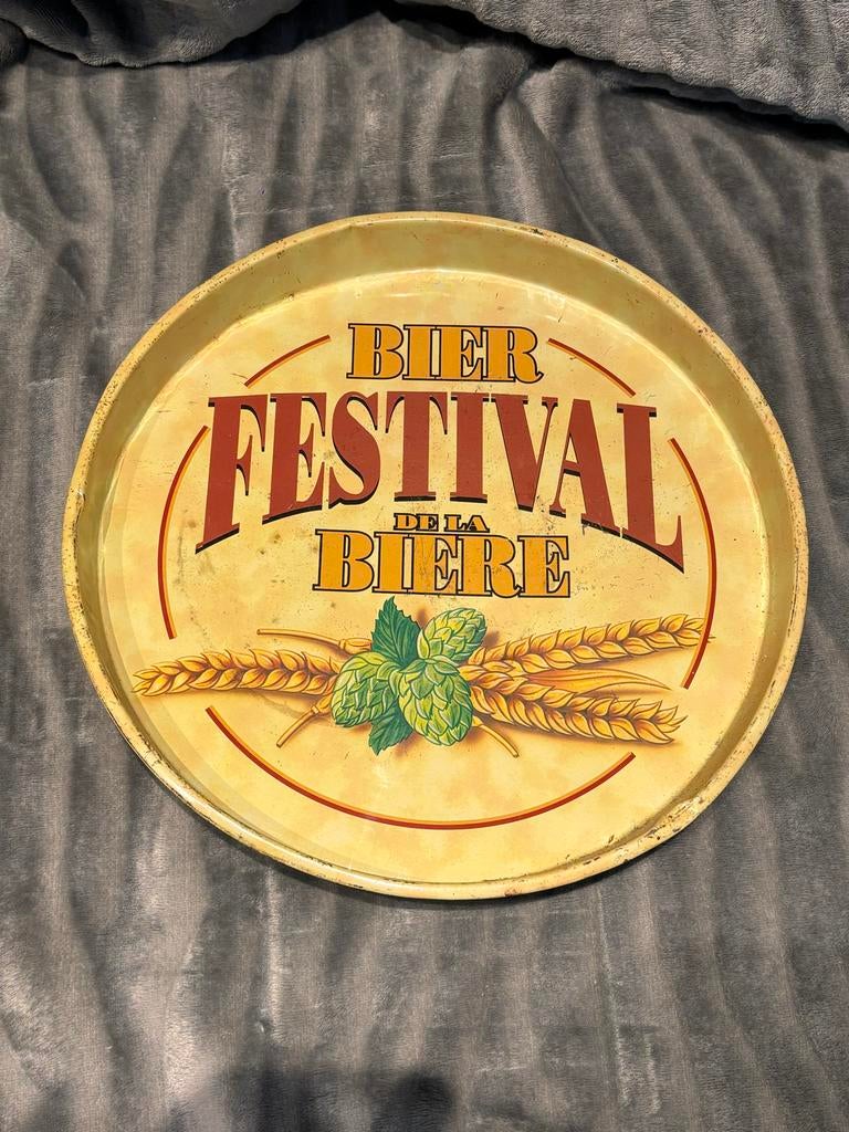 Vintage Bier Festival dienblad - Decoratief, Ophalen of Verzenden, Gebruikt, Reclamebord, Plaat of Schild, Overige merken