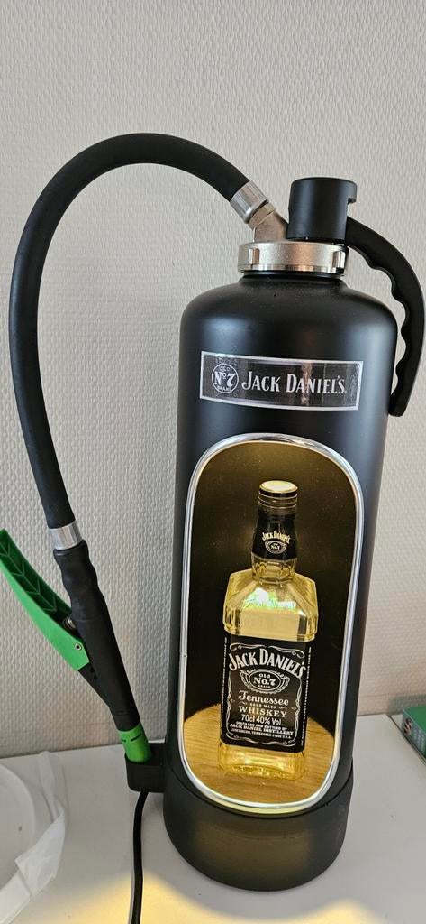 Unieke Jack Daniels lamp van brandblusser - Handgemaakt, Ophalen of Verzenden