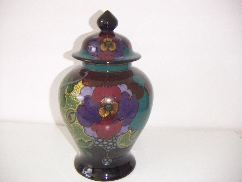 Ivora Gouda plateel keramiek grote dekselvaas jr.1914-1920., Ophalen of Verzenden