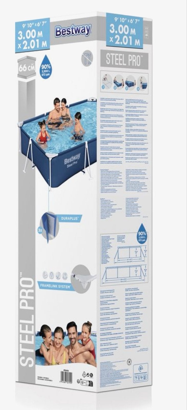 Nieuw Bestway Steel Pro zwembad met pomp (300x201x66cm), Tuin en Terras, Ophalen, Nieuw, Opzetzwembad, 200 tot 400 cm