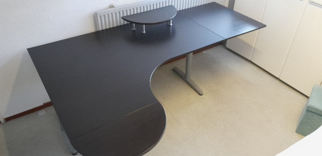 Hoekbureau, Ophalen, Spaanplaat of MDF, Hoekbureau, Bruin