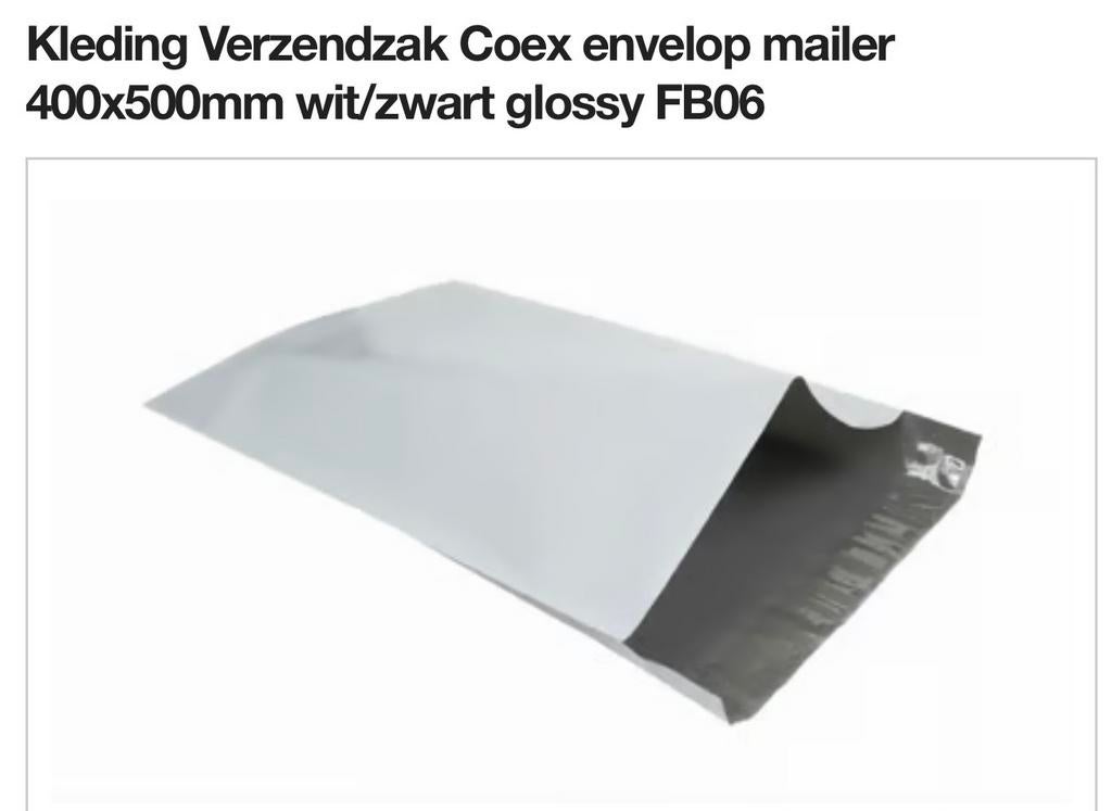 25.000 Verzendzakken 400x500mm Wit/Zwart Glanzend FB06, Ophalen, Nieuw, Overige typen