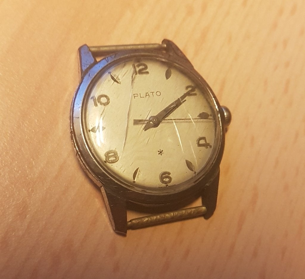 PLATO heren horloge zonder band vintage/retro, Verzenden, Overige materialen, Overige typen
