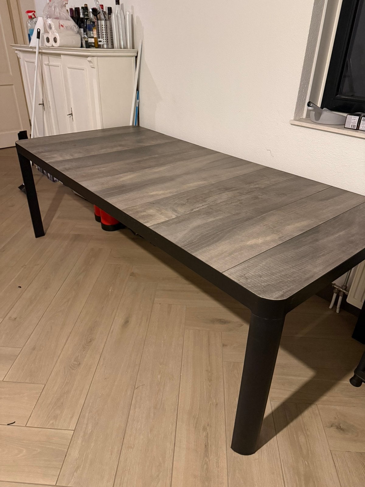 Tuin tafel stenen blad. Gratis oohalen, Huis en Inrichting, Ophalen, Gebruikt, 100 tot 150 cm, 200 cm of meer
