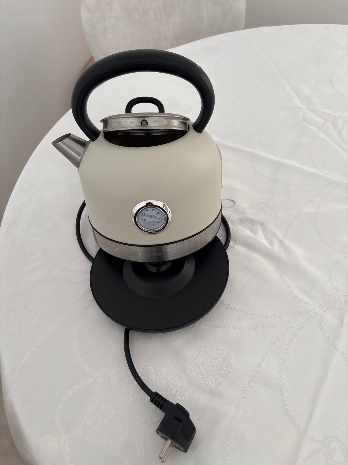 Blokker waterkoker met temperatuurmeter - Zo goed als nieuw, 1 tot 2 liter, Ophalen of Verzenden, Zo goed als nieuw, Draadloos