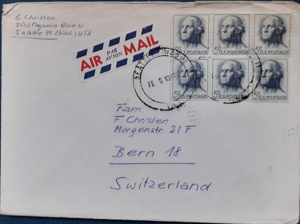 Luchtpost Amerikaanse Presidenten, Postzegels en Munten, Brieven en Enveloppen | Buitenland, Ophalen of Verzenden, Envelop