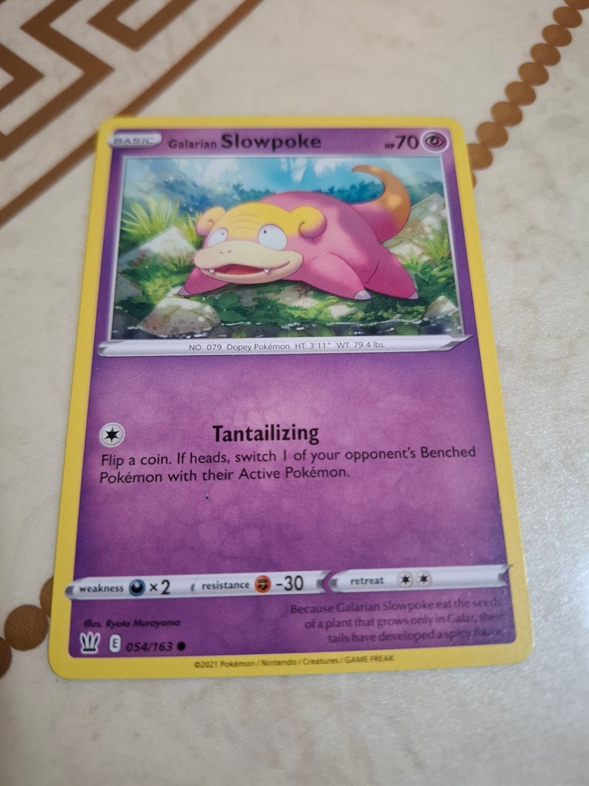Pokémon Kaart: Galarian Slowpoke (054/163) - Nieuwstaat, Ophalen of Verzenden, Zo goed als nieuw, Losse kaart