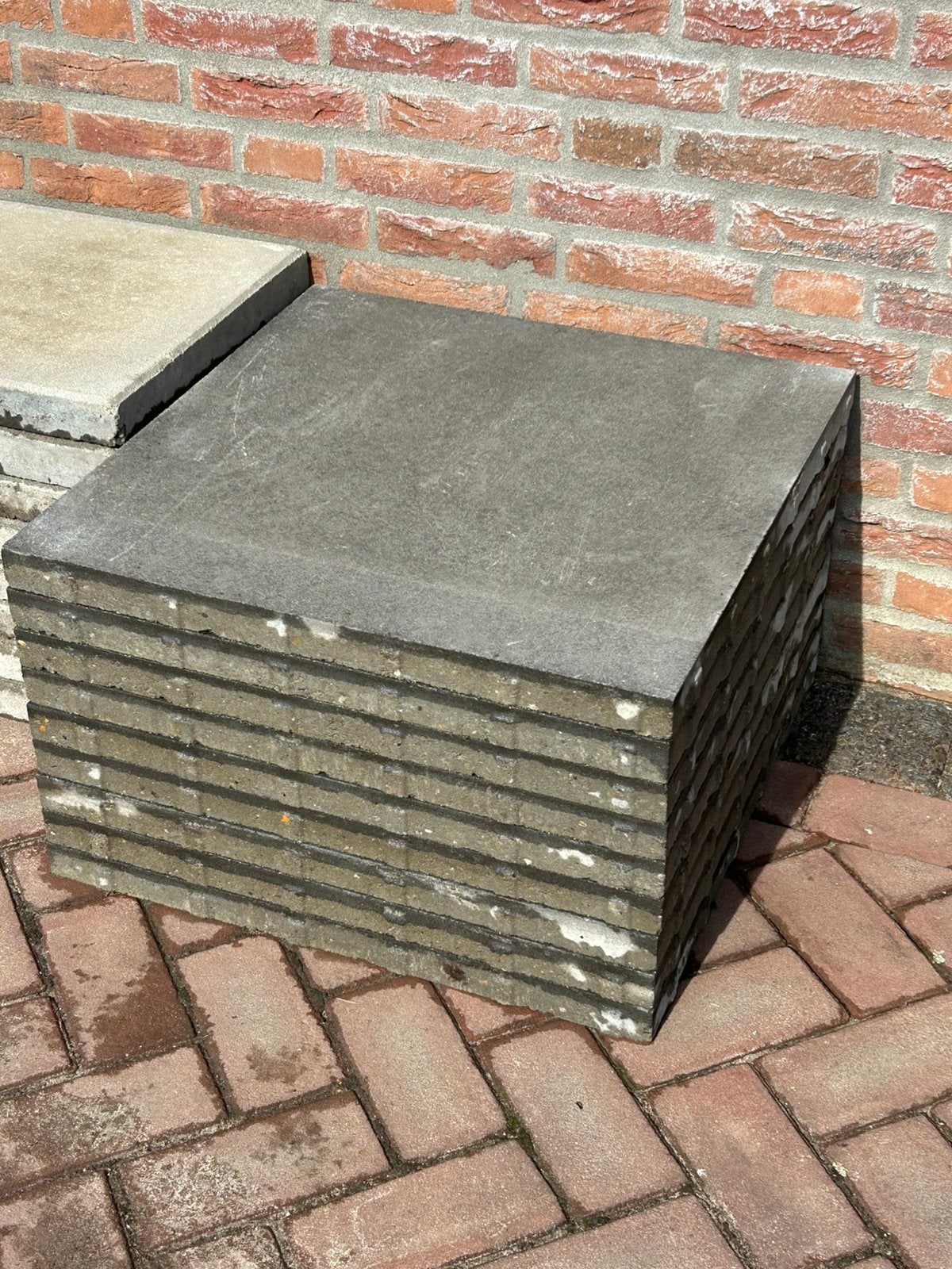 60x60 cm antraciet/zwarte tegels., Tuin en Terras, Ophalen, Zo goed als nieuw, Beton, Terrastegels