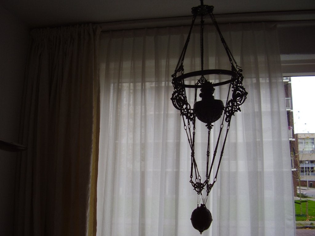 olielamp lamp hanglamp antiek gewicht sfeer decoratie, Ophalen of Verzenden