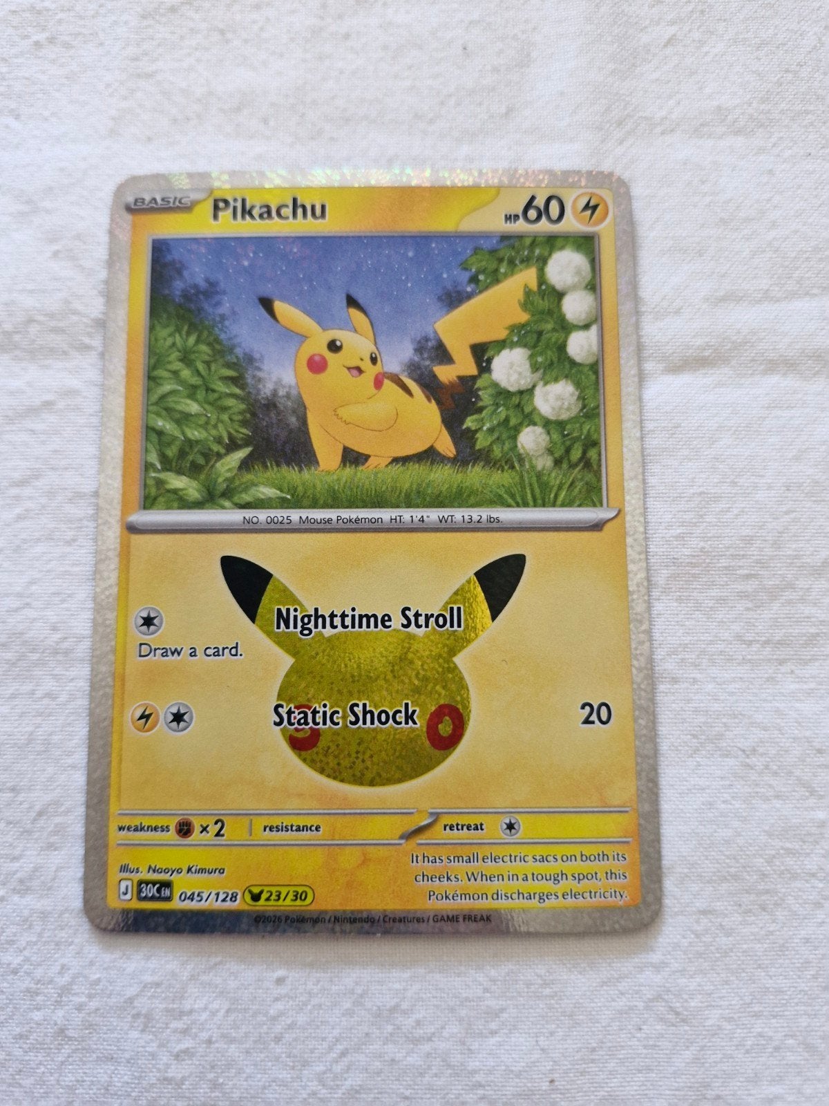 Pikachu 23/30, Hobby en Vrije tijd, Ophalen of Verzenden, Zo goed als nieuw, Losse kaart, Foil