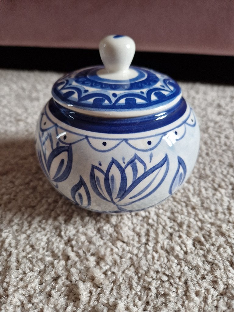 Blond Amsterdam Delfts Blond Suikerpot met Deksel (Rond), Overige typen, Nieuw, Ophalen of Verzenden, Delftsblauw