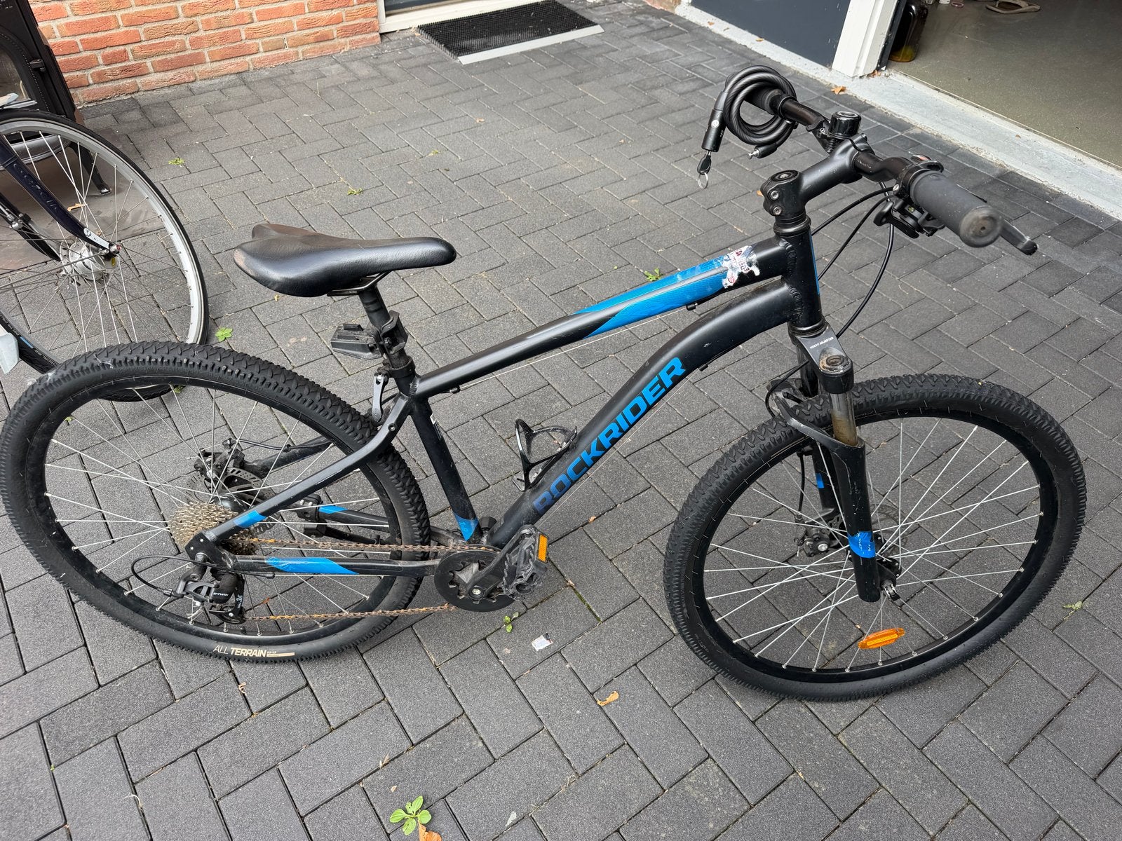 Rockrider mountainbike, zwart/blauw, schijfremmen, Gebruikt, Hardtail, Heren, 49 tot 53 cm