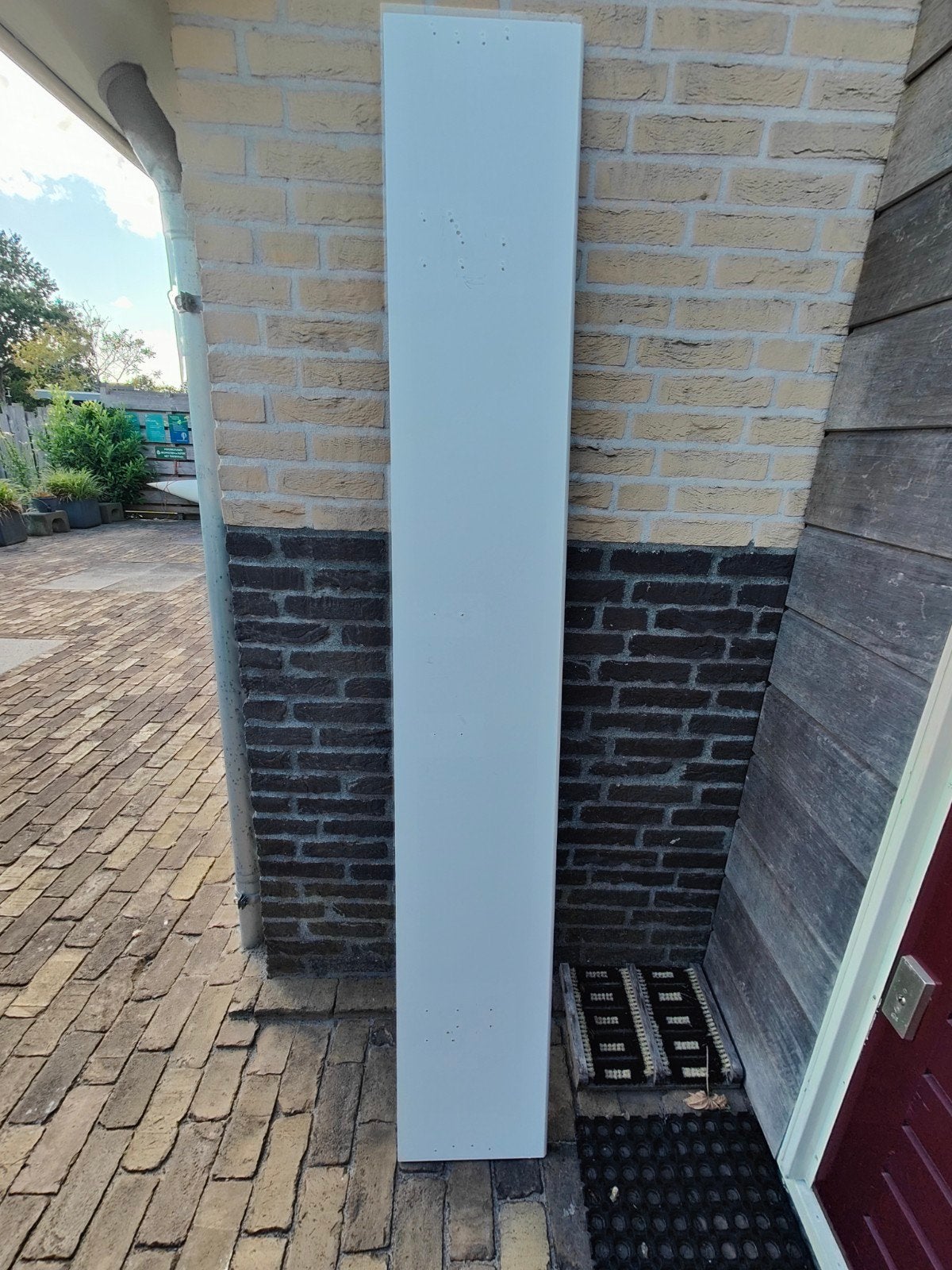 Witte gevineerde panelen voor boekenplank/vensterbank, Ophalen, Gebruikt