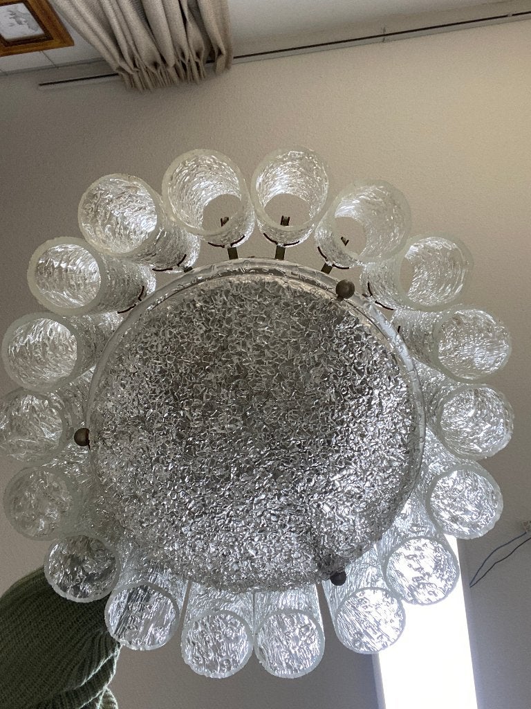 Vintage Plafondlamp - IJsglazen Buizen: merk Doria Leuchten, Ophalen, Gebruikt, Overige fittingen, Wandlamp