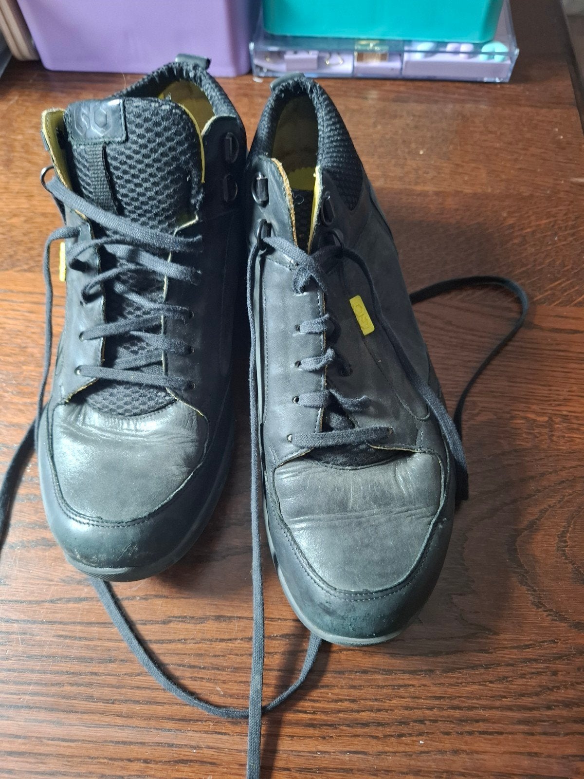 Durea Zwarte Leren Sneakers - Maat 40, Ophalen, Zwart, Sneakers of Gympen, Durea