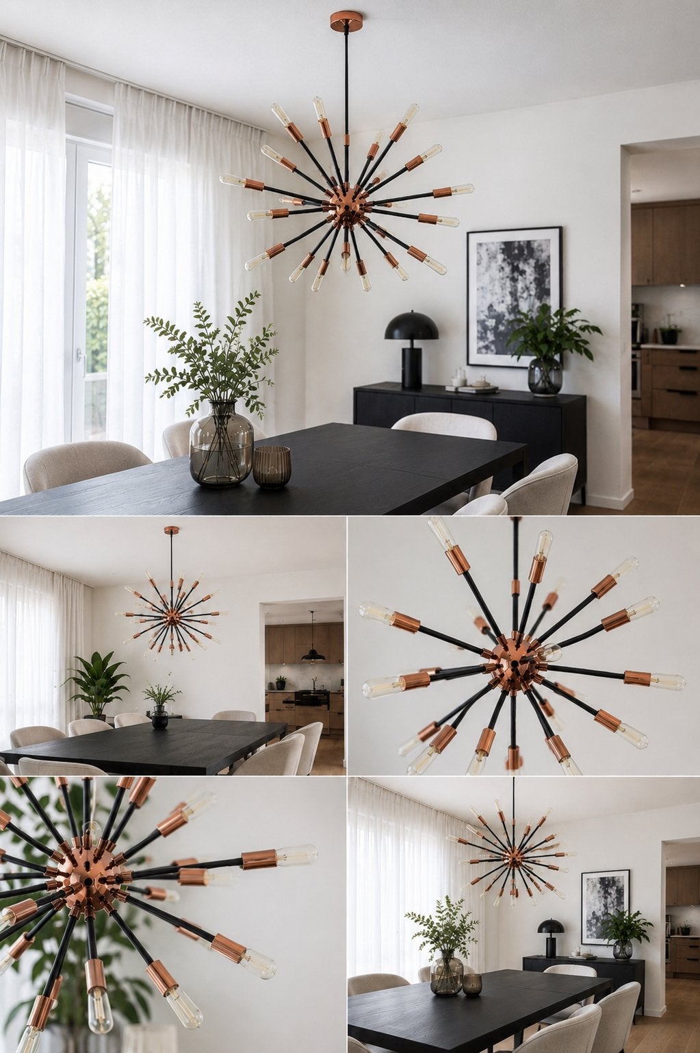 Sputnik Hanglamp Zwart/Koper, Ophalen, Zo goed als nieuw