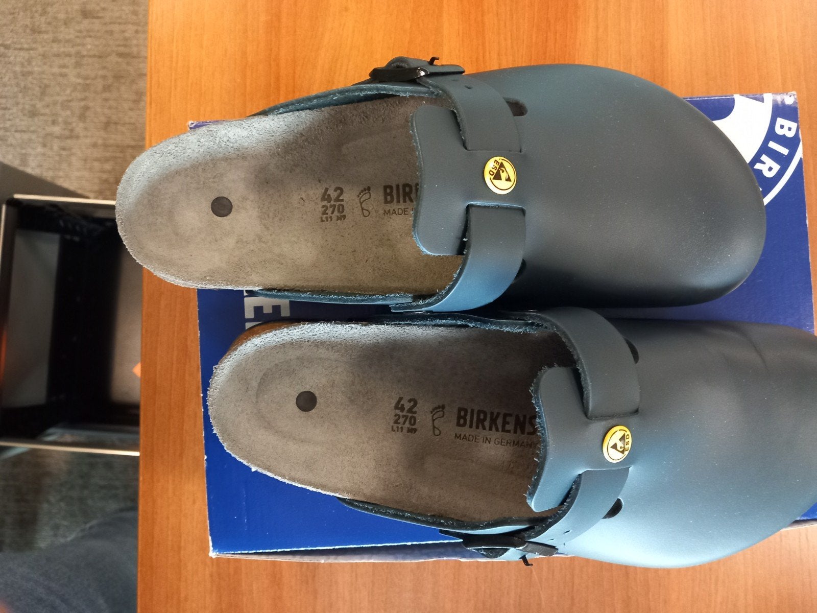 Nieuwe Birkenstock Boston ESD Klompen Maat 42 Blauw, Klompen, Blauw, Nieuw, Ophalen of Verzenden