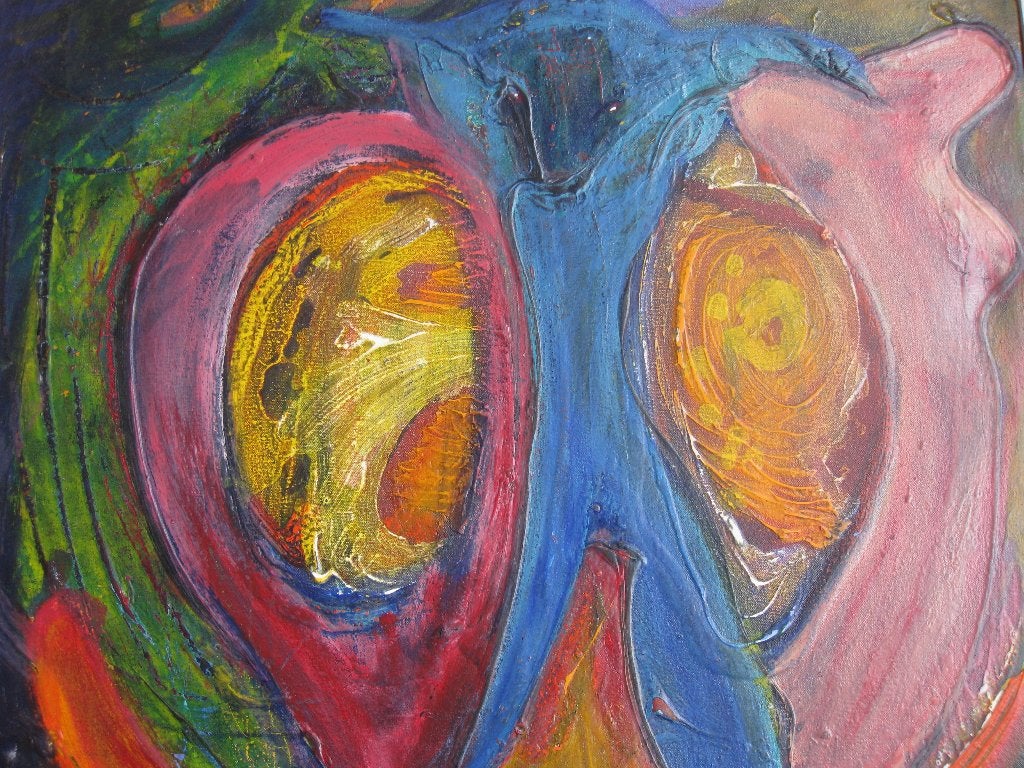 Wilbert Doorakkers, "Blauwtje lopen". Olieverf. In lijst., Ophalen of Verzenden