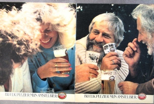 19 vintage advertenties reclames Amstel bier 1981-84 pils, Verzamelen, Ophalen of Verzenden, Gebruikt, Amstel