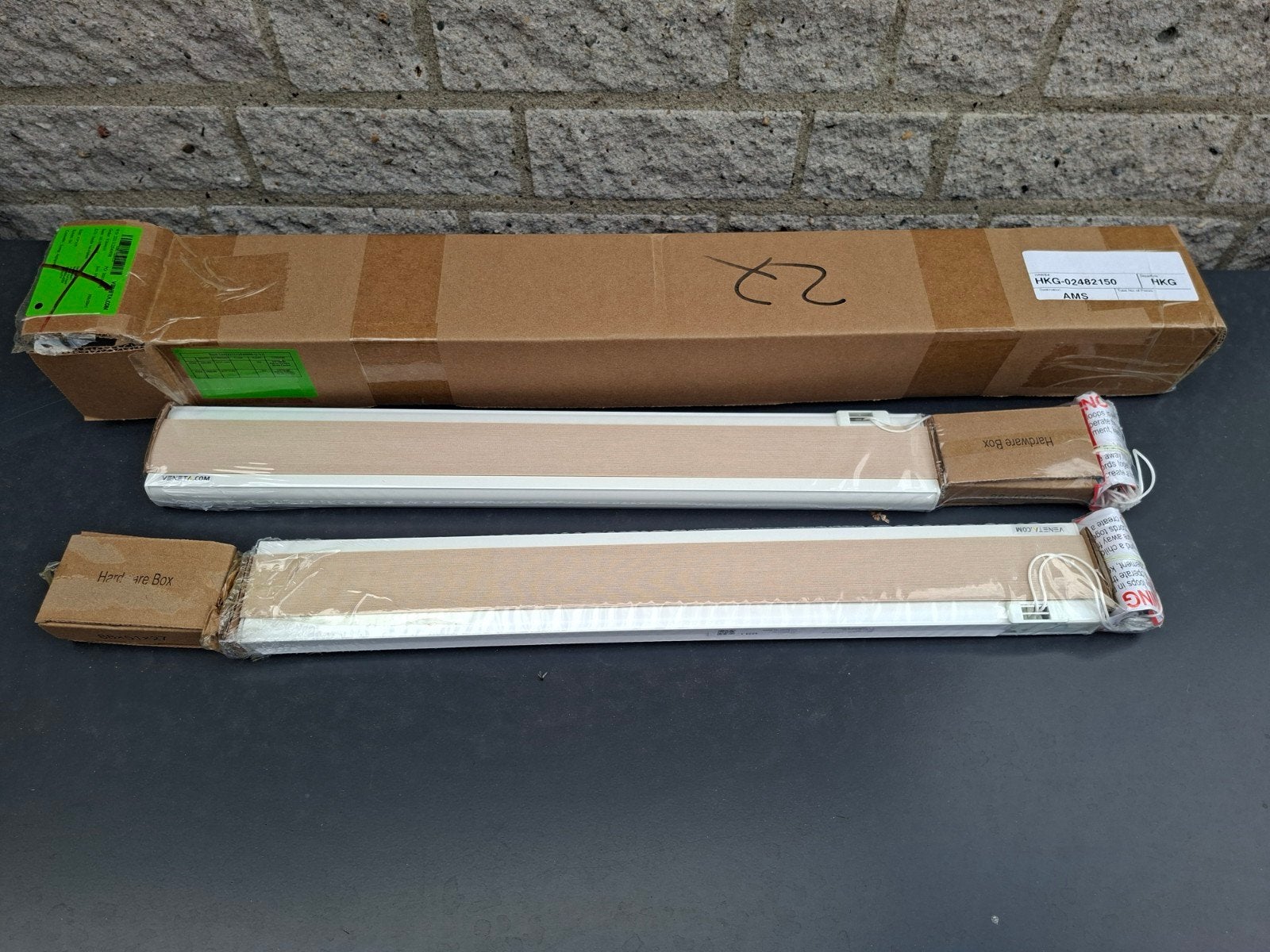 Plissé gordijnen nieuw 2 maal, 48cm x 120cm., Huis en Inrichting, Stoffering | Gordijnen en Lamellen, Nieuw, Plisségordijn, Beige