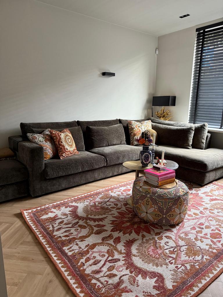 Grote luxe hoekbank + poef | 330x220 cm | snel beschikbaar, Ophalen, 250 tot 300 cm, 100 tot 125 cm, Hoekbank