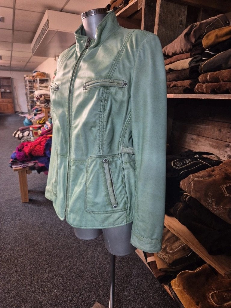 Mint groene dames leren jas, Kleding | Dames, Maat 46/48 (XL) of groter, Jilani, Djt@dejuistetoon.eu, Ophalen of Verzenden