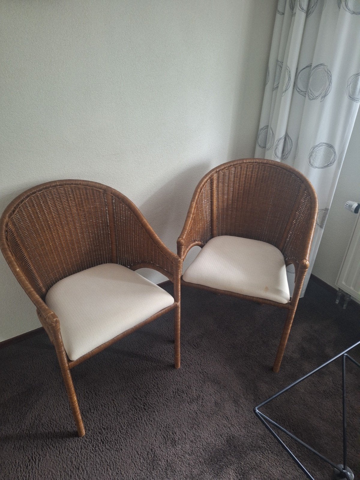 2 rotan stoelen, Ophalen, Gebruikt, Bruin, Twee