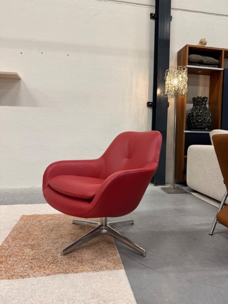 Nieuw Pode Sparkle One draai fauteuil rood leer Stoel, Leolux, Info@leolux.nl, Leolux evidence, Nieuw