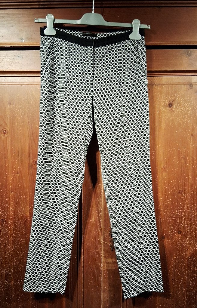 zwart witte pantalon mt S merk ODEEH, Odeeh, Verzenden, Zwart, Zo goed als nieuw