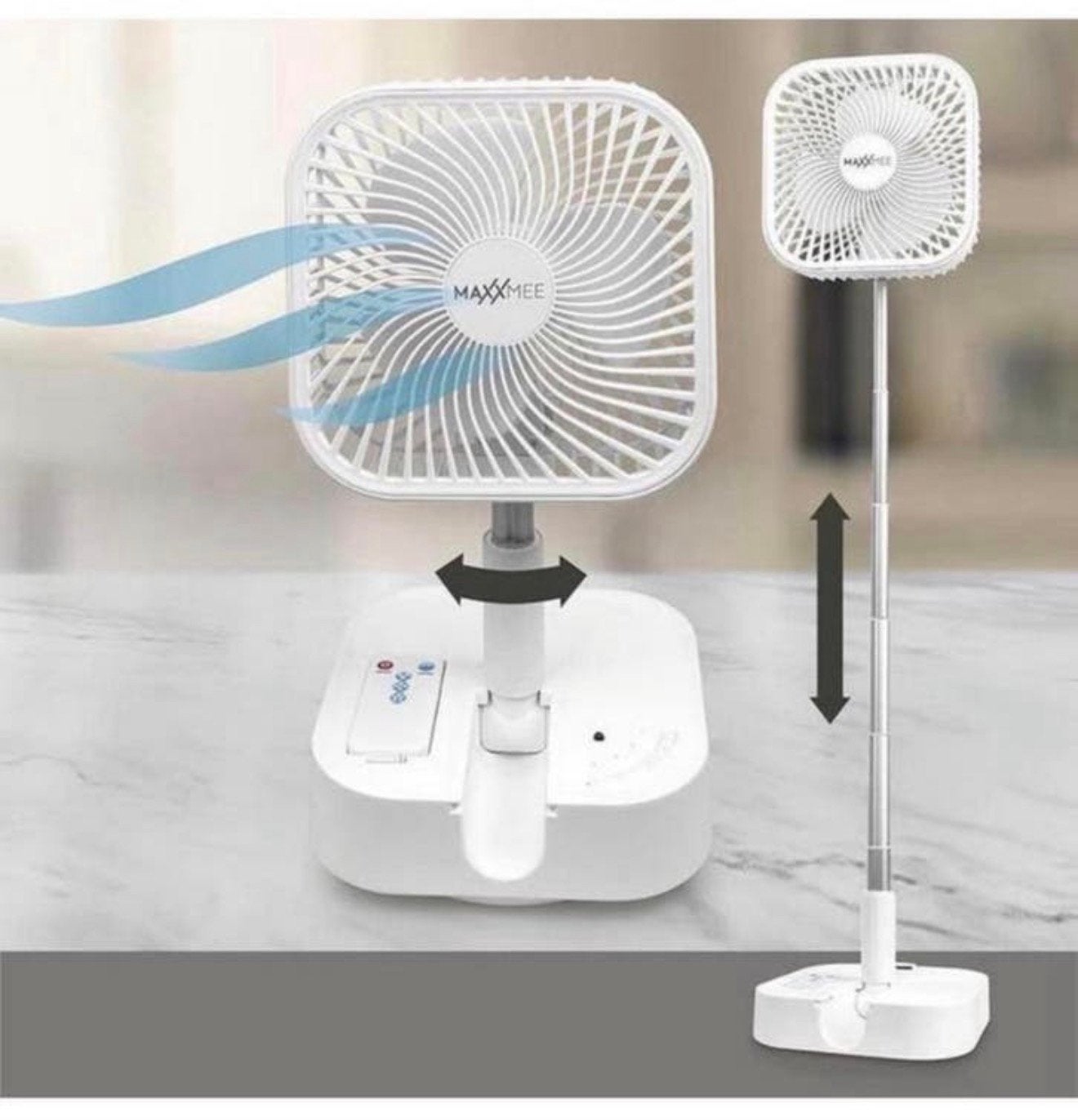 NIEUW accu tafelventilator verstelbaar + afstandsbediening, Ophalen of Verzenden, H, Tafelventilator, B