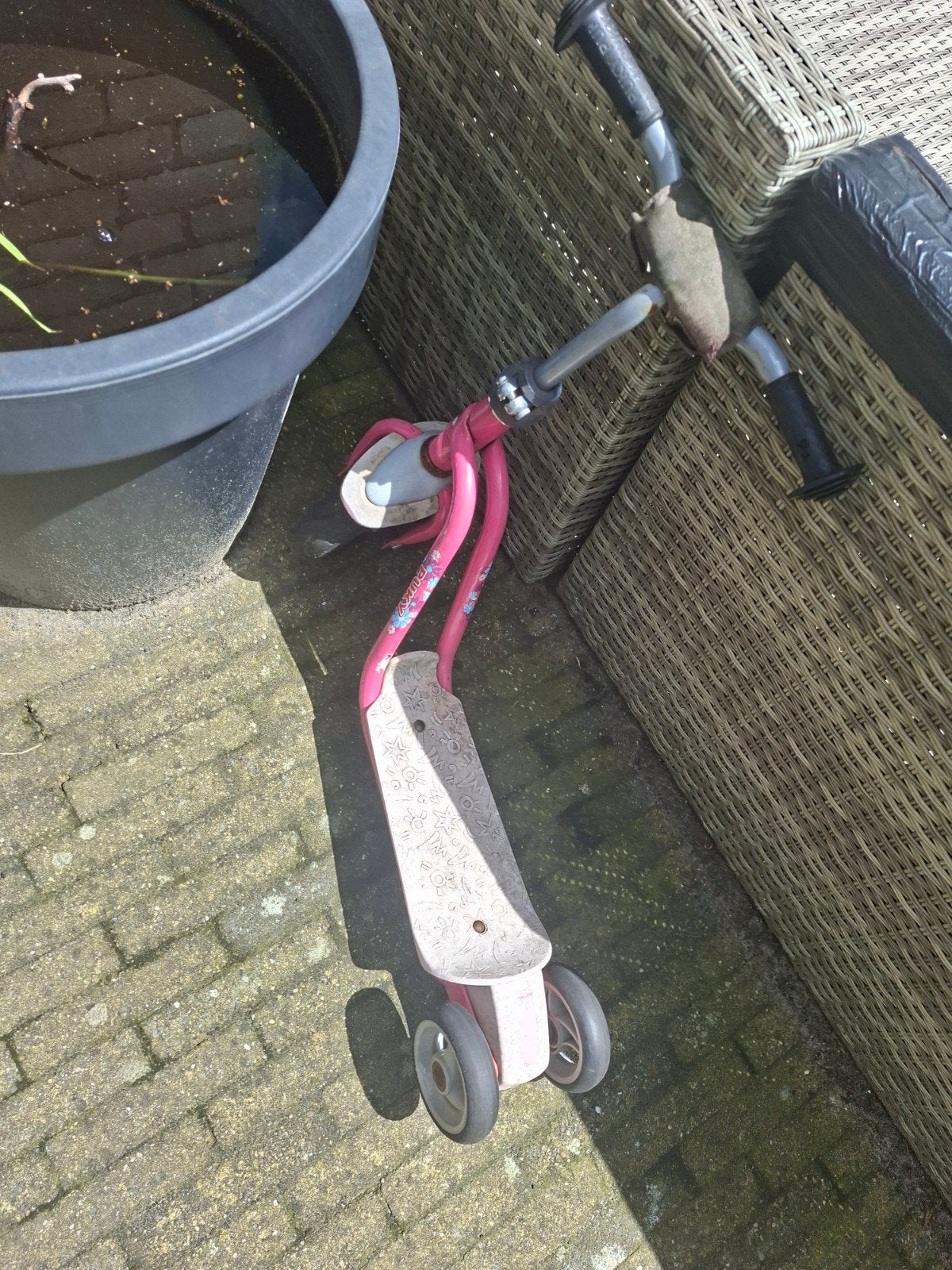 Roze kinderstep met 3 wielen, Ophalen of Verzenden, Gebruikt, Gewone step