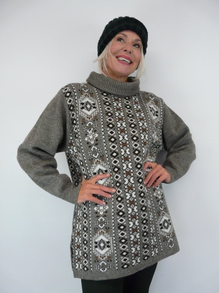 *Abfab Vintage Warme Trui met Col M/L*, Bruin, Maat 42/44 (L), Ophalen of Verzenden, Zo goed als nieuw