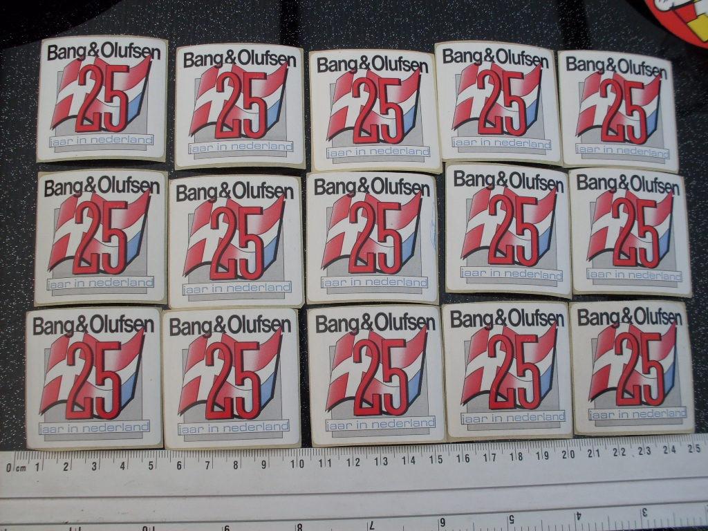 15x sticker Bang & Olufsen 25 jaar in nederland logo B&O, Verzamelen, Verzenden, Zo goed als nieuw, Merk