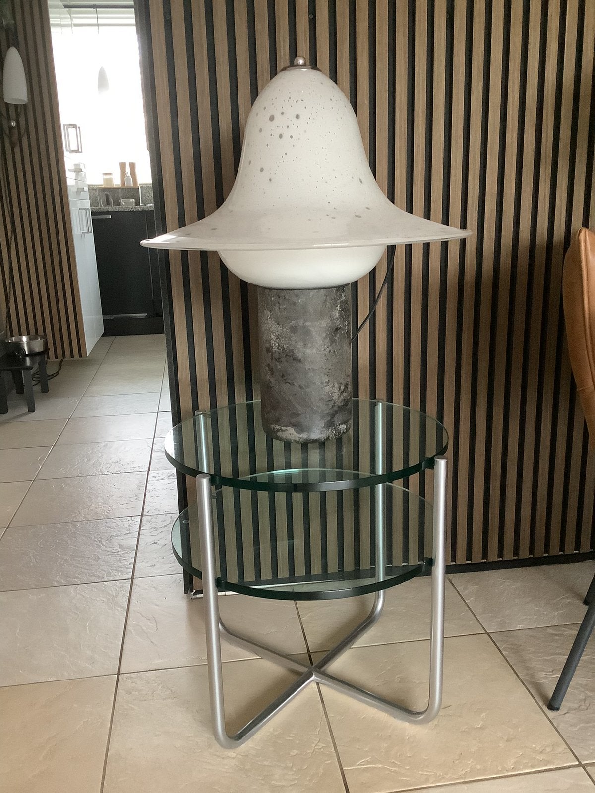 Alfredo Barbini Murano glazen jaren 60 design lamp, Ophalen, Zo goed als nieuw, Design