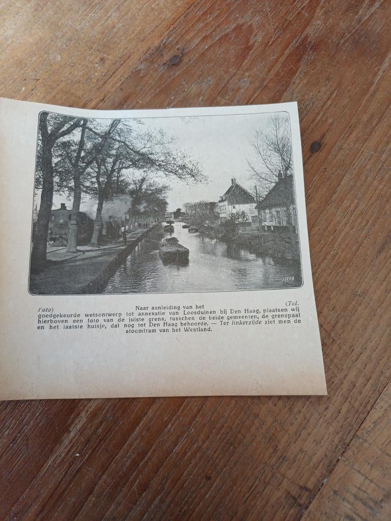 Knipsel grens Loosduinen Den Haag 1923, Ophalen of Verzenden, 1920 tot 1940, Knipsel(s)