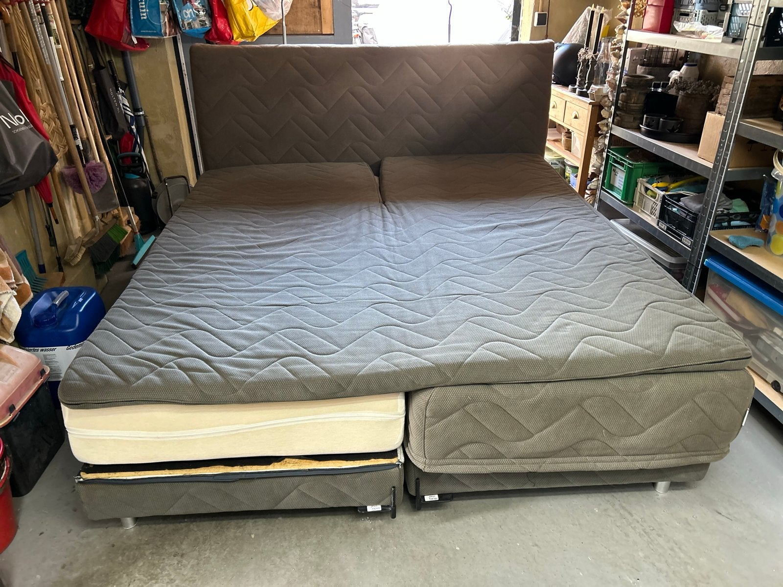2 pers. boxspring Swiss sense ,electrisch  lattenbodem, Ophalen, Tweepersoons, 180 cm, 200 cm