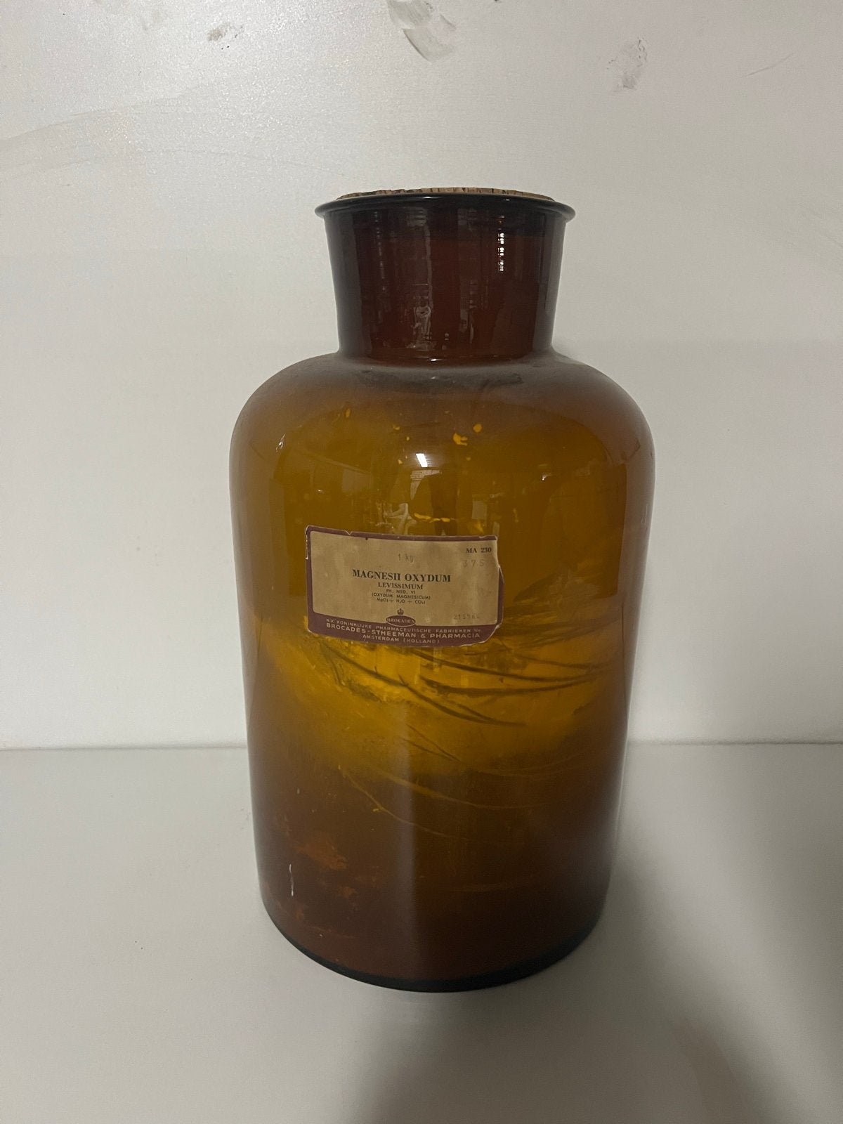 Antieke apothekersfles Magnesii Oxydum, Brocades Stheeman, Antiek en Kunst, Ophalen of Verzenden