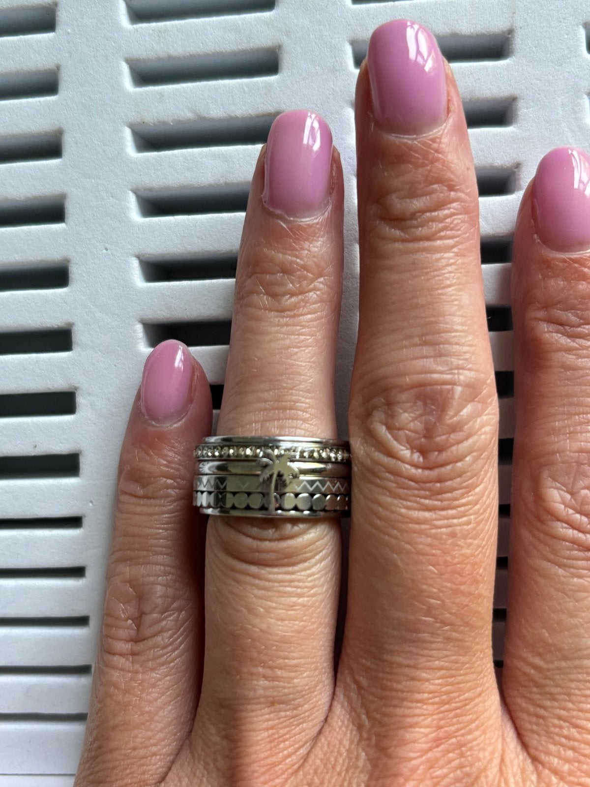 IXXXI Ring: Basisring (maat 17) met 4 vulringen, Sieraden, Tassen en Uiterlijk, Met kristal, Overige materialen, Gebruikt, Ophalen of Verzenden