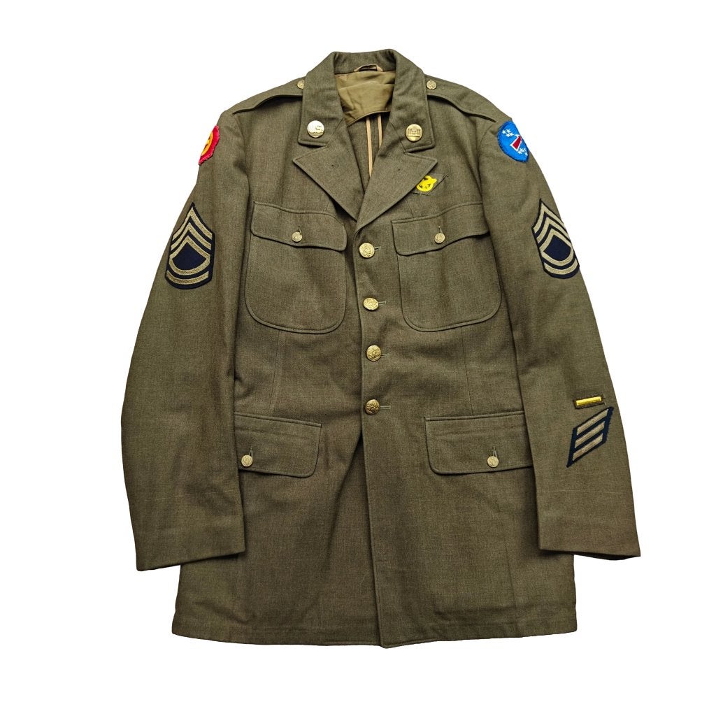 WWII US Class A Jacket Pacific Theater Named Maat 40, Ophalen of Verzenden, Amerika, Kleding of Schoenen
