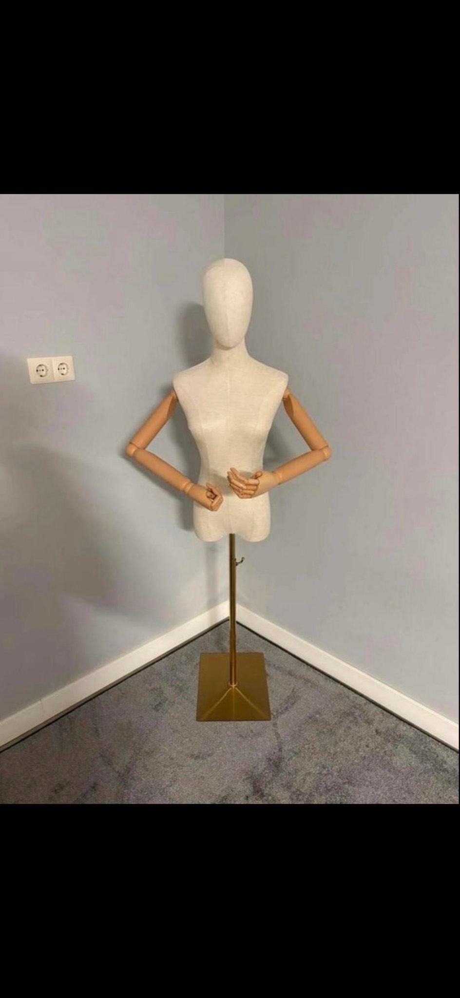 Etalagepop / Buste met verstelbare houten armen, Ophalen of Verzenden