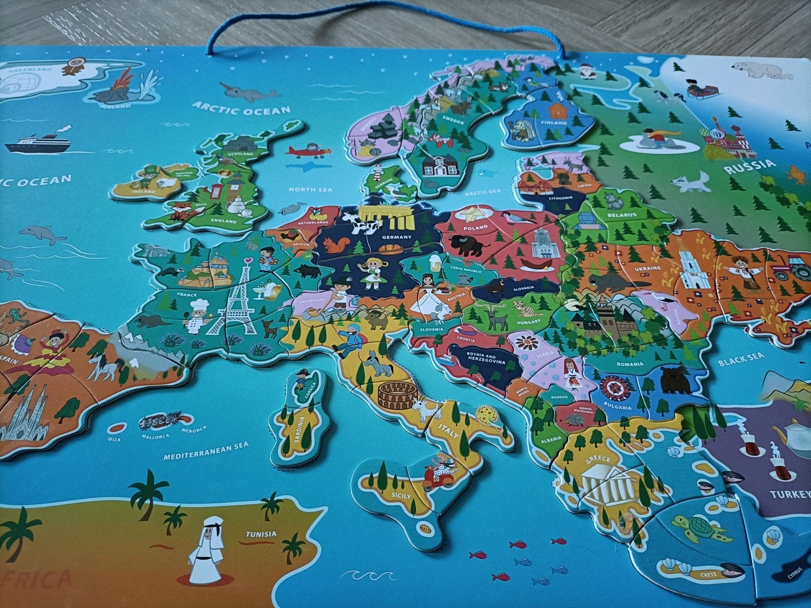 Educatief Houten puzzel Europa wereldkaart, Ophalen of Verzenden, Gebruikt, Puzzelen