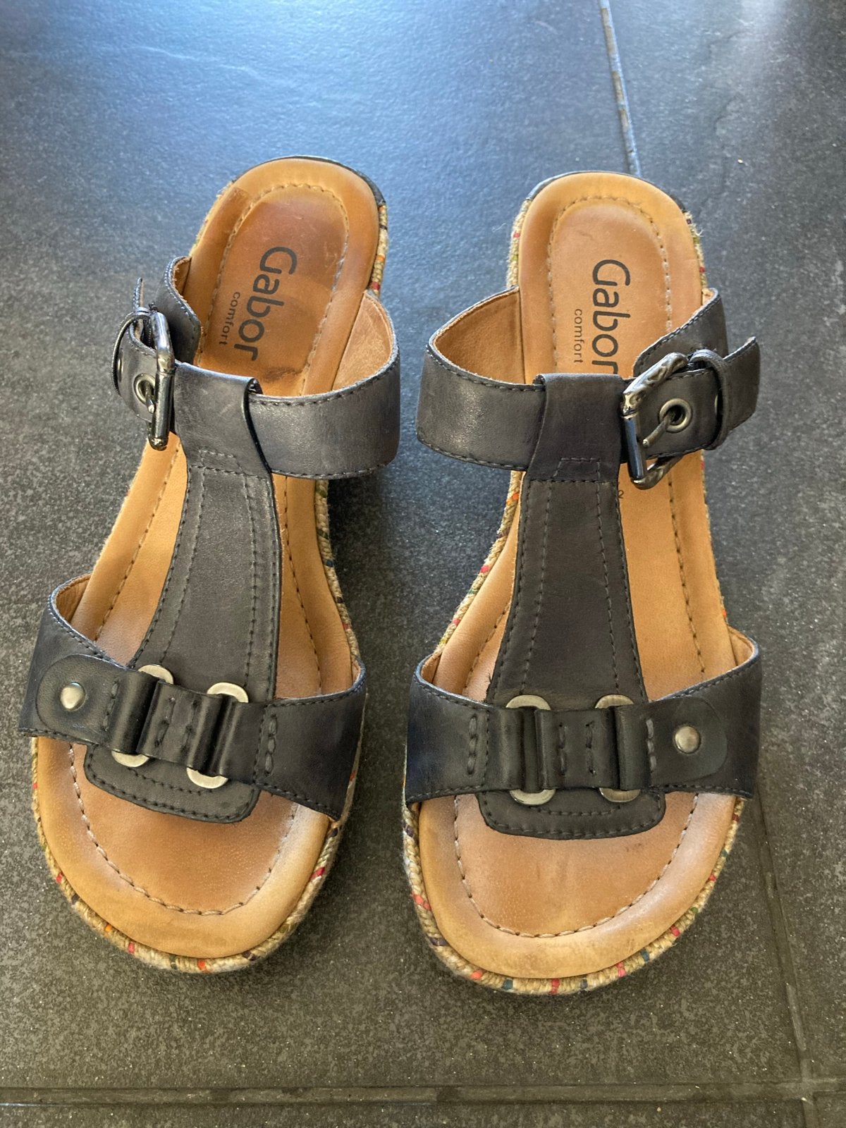 Gabor Comfort Sandalen Maat 5,5 (38,5), Ophalen, Blauw, Sandalen of Muiltjes, Gedragen