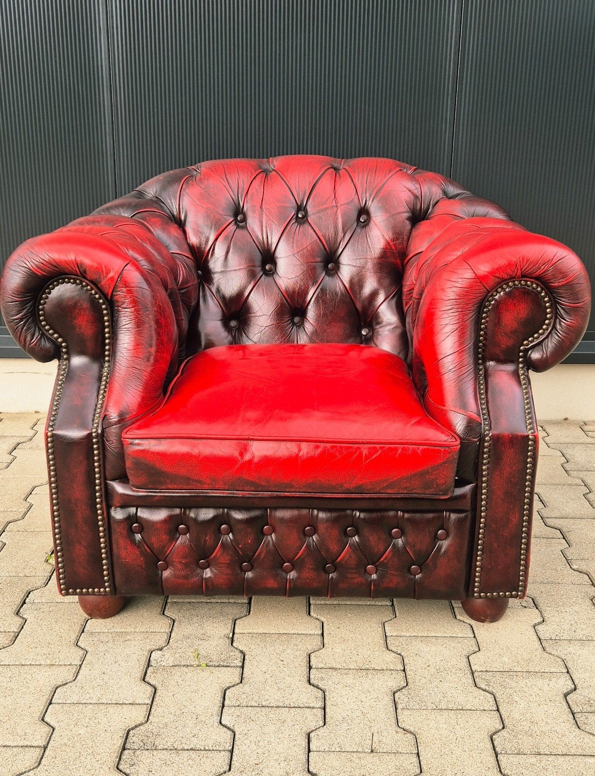 Chesterfield oxblood Clubfauteuil, Ophalen of Verzenden
