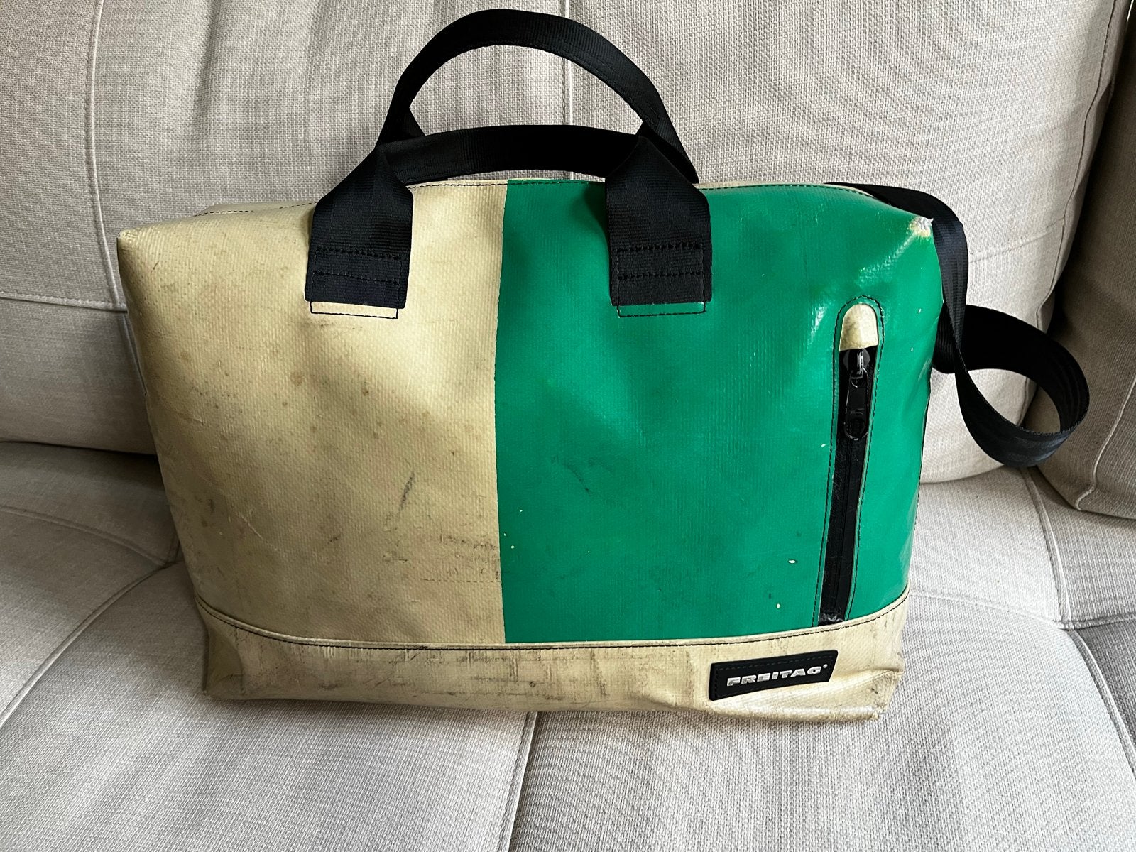 Freitag F305 ROY Laptop Tas - Uniek Design, Ophalen of Verzenden, Gebruikt, Beige