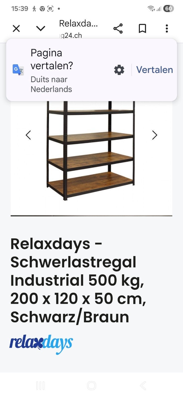 stelling 50 x 120 bij 200 nieuw, Ophalen